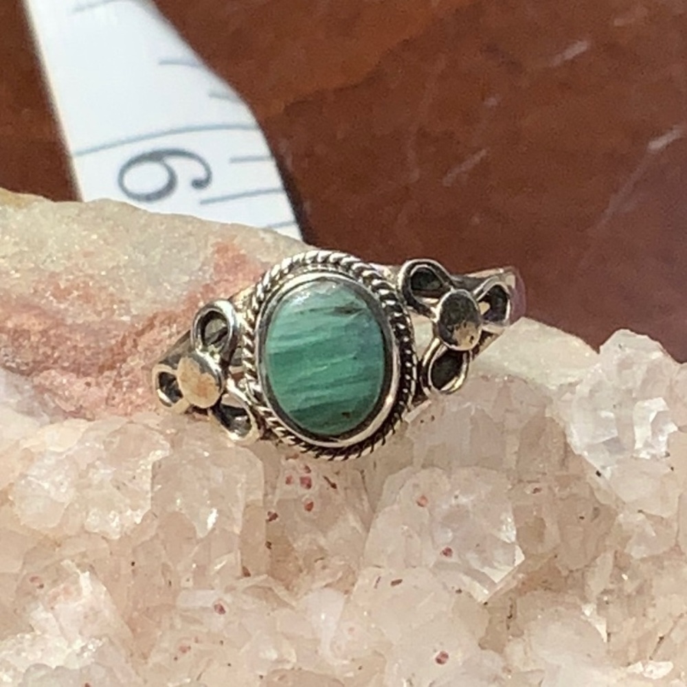 NATURAL OREGON SKAGGS JASPER 925 STERLING SILVER RING, SIZE 7.5